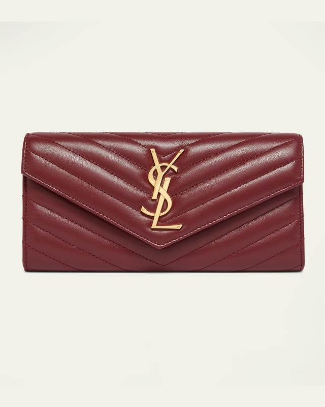 YSL Monogram Large Envelope Flap Wallet in Smooth Leather